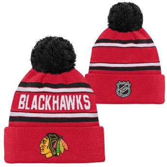 Chicago Blackhawks detská zimná čiapka Jacquard Cuffed Knit With Pom