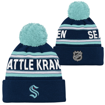 Seattle Kraken detská zimná čiapka Jacquard Cuffed Knit With Pom