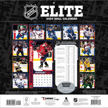 NHL produkty kalendár NHL Elite 2024 Wall Calendar