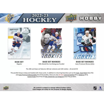 NHL boxy hokejové karty NHL 2022-23 Upper Deck SPx Hockey Hobby Box