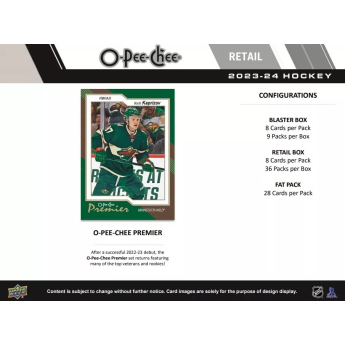 NHL boxy hokejové karty NHL 2023-24 Upper Deck O-Pee-Chee Blaster Box