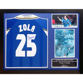 Legendy zarámovaný dres Chelsea FC 1998 Zola Signed Shirt (Framed)