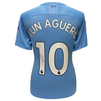 Legendy futbalový dres Manchester City FC 2019-2020 Aguero Signed Shirt