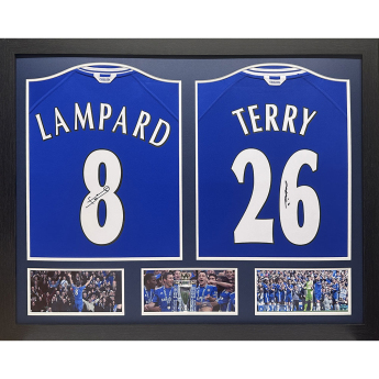 Legendy zarámované dresy Chelsea FC 2000 Lampard & Terry Signed Shirts (Dual Framed)