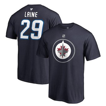 Winnipeg Jets pánske tričko black #29 Patrik Laine Stack Logo Name & Number
