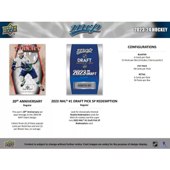 NHL boxy hokejové karty NHL 2023-24 Upper Deck MVP Hockey Blaster Box