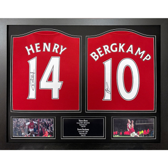 Legendy zarámované dresy Arsenal FC 2020-2021 Bergkamp & Henry Signed Shirts (Dual Framed)