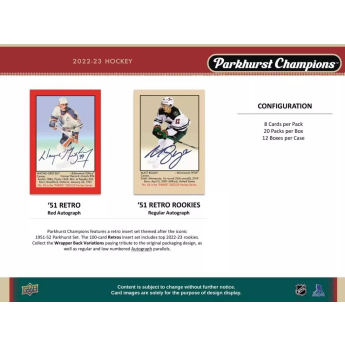 NHL boxy hokejové karty NHL 2022-23 Upper Deck Parkhurst Champions Hockey Hobby Box