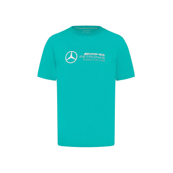 Mercedes AMG Petronas pánske tričko Large Logo Ultra Teal F1 Team 2024