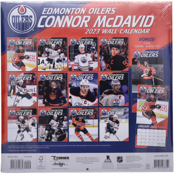 Edmonton Oilers kalendár Connor McDavid #97 2023 Wall Calendar