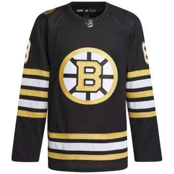 Boston Bruins hokejový dres David Pastrnak #88 adidas Black 100th Anniversary Primegreen Authentic