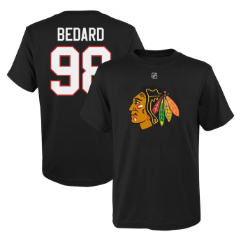 Chicago Blackhawks detské tričko Connor Bedard #98 Player Name & Number Black
