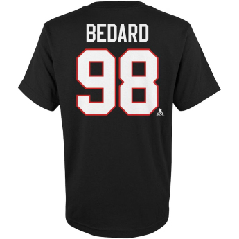 Chicago Blackhawks detské tričko Connor Bedard #98 Player Name & Number Black