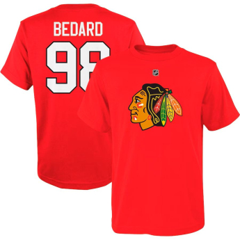 Chicago Blackhawks detské tričko Connor Bedard #98 Player Name & Number Red