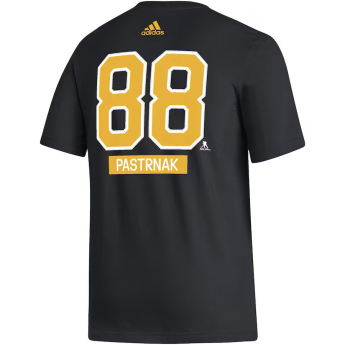 Boston Bruins pánske tričko #88 David Pastrňák adidas Fresh Name & Number black