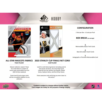 NHL boxy hokejové karty NHL 2023-24 Upper Deck SP Game Used Hobby Box
