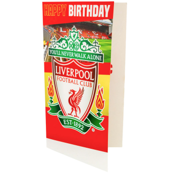 FC Liverpool narodeninová pohľadnica so samolepkami Personalised Birthday Card