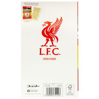 FC Liverpool narodeninová pohľadnica so samolepkami Personalised Birthday Card