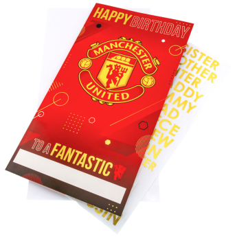Manchester United narodeninová pohľadnica so samolepkami Personalised Birthday Card