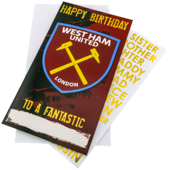 West Ham United narodeninové želanie Personalised Birthday Card