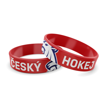 Hokejové reprezentácie silikónový náramok Czech republic lion”s head red