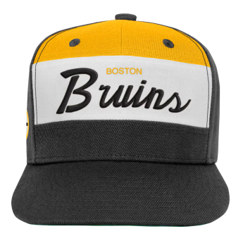 Boston Bruins detská čiapka flat šiltovka Retro Script Color Block Adjustable Hat Black