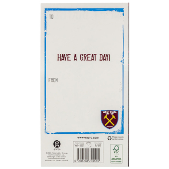 West Ham United blahoprianie Crest Birthday Card