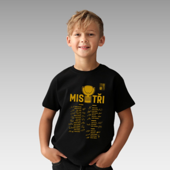 Hokejové reprezentácie detské tričko MISTŘI Ice Hockey World Championship Czechia MS 2024 GOLD EDITION Black