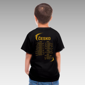 Hokejové reprezentácie detské tričko Ice Hockey World Championship Czechia MS 2024 GOLD EDITION Black