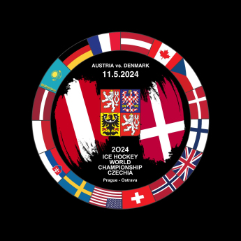 Hokejové reprezentácie puk Ice Hockey World Championship Czechia MS 2024 Dueling 11.5.2024 Austria vs. Denmark