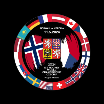 Hokejové reprezentácie puk Ice Hockey World Championship Czechia MS 2024 Dueling 11.5.2024 Norway vs. Czechia