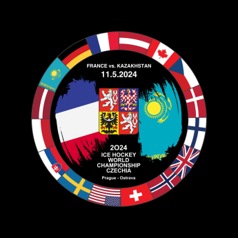 Hokejové reprezentácie puk Ice Hockey World Championship Czechia MS 2024 Dueling 11.5.2024 France vs. Kazakhstan