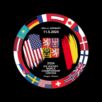 Hokejové reprezentácie puk Ice Hockey World Championship Czechia MS 2024 Dueling 11.5.2024 USA vs. Germany
