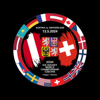 Hokejové reprezentácie puk Ice Hockey World Championship Czechia MS 2024 Dueling 12.5.2024 Austria vs. Switzerland