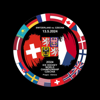Hokejové reprezentácie puk Ice Hockey World Championship Czechia MS 2024 Dueling 13.5.2024 Switzerland vs. Czechia