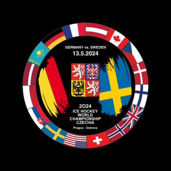 Hokejové reprezentácie puk Ice Hockey World Championship Czechia MS 2024 Dueling 13.5.2024 Germany vs. Sweden
