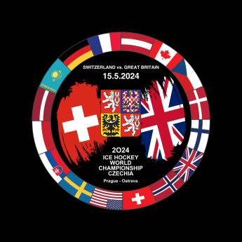 Hokejové reprezentácie puk Ice Hockey World Championship Czechia MS 2024 Dueling 15.5.2024 Switzerland vs. Great Britain