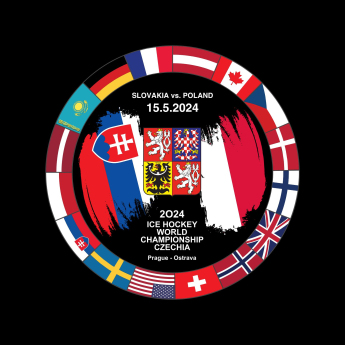 Hokejové reprezentácie puk Ice Hockey World Championship Czechia MS 2024 Dueling 15.5.2024 Slovakia vs. Poland