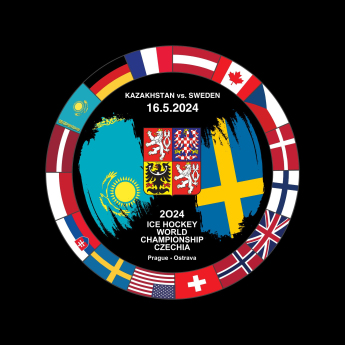 Hokejové reprezentácie puk Ice Hockey World Championship Czechia MS 2024 Dueling 16.5.2024 Kazakhstan vs. Sweden