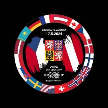 Hokejové reprezentácie puk Ice Hockey World Championship Czechia MS 2024 Dueling 17.5.2024 Czechia vs. Austria