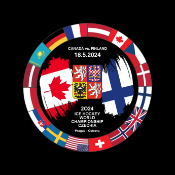 Hokejové reprezentácie puk Ice Hockey World Championship Czechia MS 2024 Dueling 18.5.2024 Canada vs. Finland