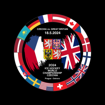 Hokejové reprezentácie puk Ice Hockey World Championship Czechia MS 2024 Dueling 18.5.2024 Czechia vs. Great Britain
