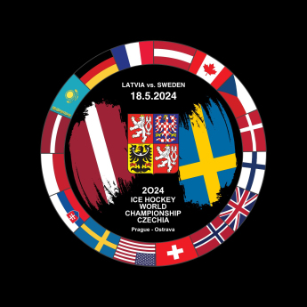 Hokejové reprezentácie puk Ice Hockey World Championship Czechia MS 2024 Dueling 18.5.2024 Latvia vs. Sweden