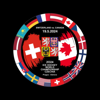 Hokejové reprezentácie puk Ice Hockey World Championship Czechia MS 2024 Dueling 19.5.2024 Switzerland vs. Canada