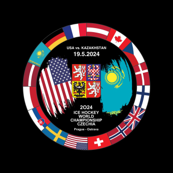 Hokejové reprezentácie puk Ice Hockey World Championship Czechia MS 2024 Dueling 19.5.2024 USA vs. Kazakhstan