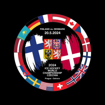 Hokejové reprezentácie puk Ice Hockey World Championship Czechia MS 2024 Dueling 20.5.2024 Finland vs. Denmark