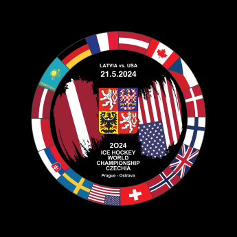 Hokejové reprezentácie puk Ice Hockey World Championship Czechia MS 2024 Dueling 21.5.2024 Latvia vs. USA