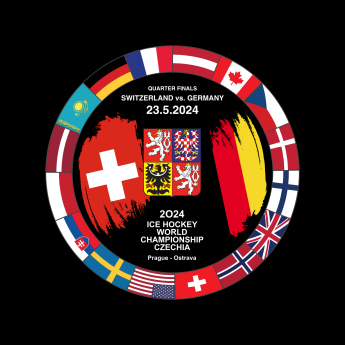 Hokejové reprezentácie puk Ice Hockey World Championship Czechia MS 2024 Dueling 23.5.2024 Switzerland vs. Germany
