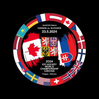 Hokejové reprezentácie puk Ice Hockey World Championship Czechia MS 2024 Dueling 23.5.2024 Canada vs. Slovakia