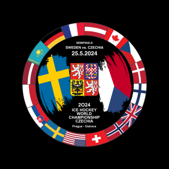 Hokejové reprezentácie puk Ice Hockey World Championship Czechia MS 2024 Dueling 25.5.2024 Sweden vs. Czechia
